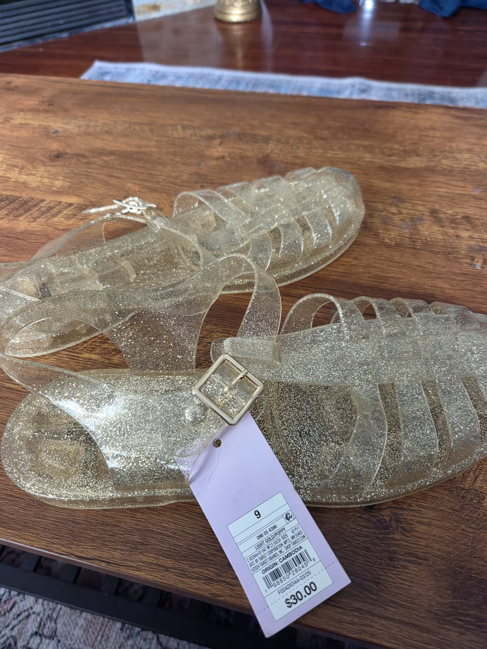 Glitter Jelly Sandals - Gold - Picture 4 of 6